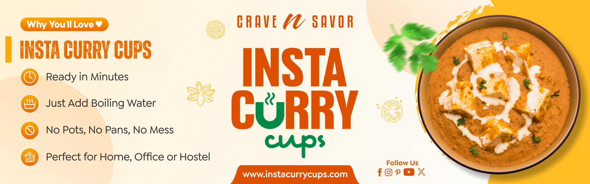 ready to eat delicious Indian meals at United States by insta curry cups